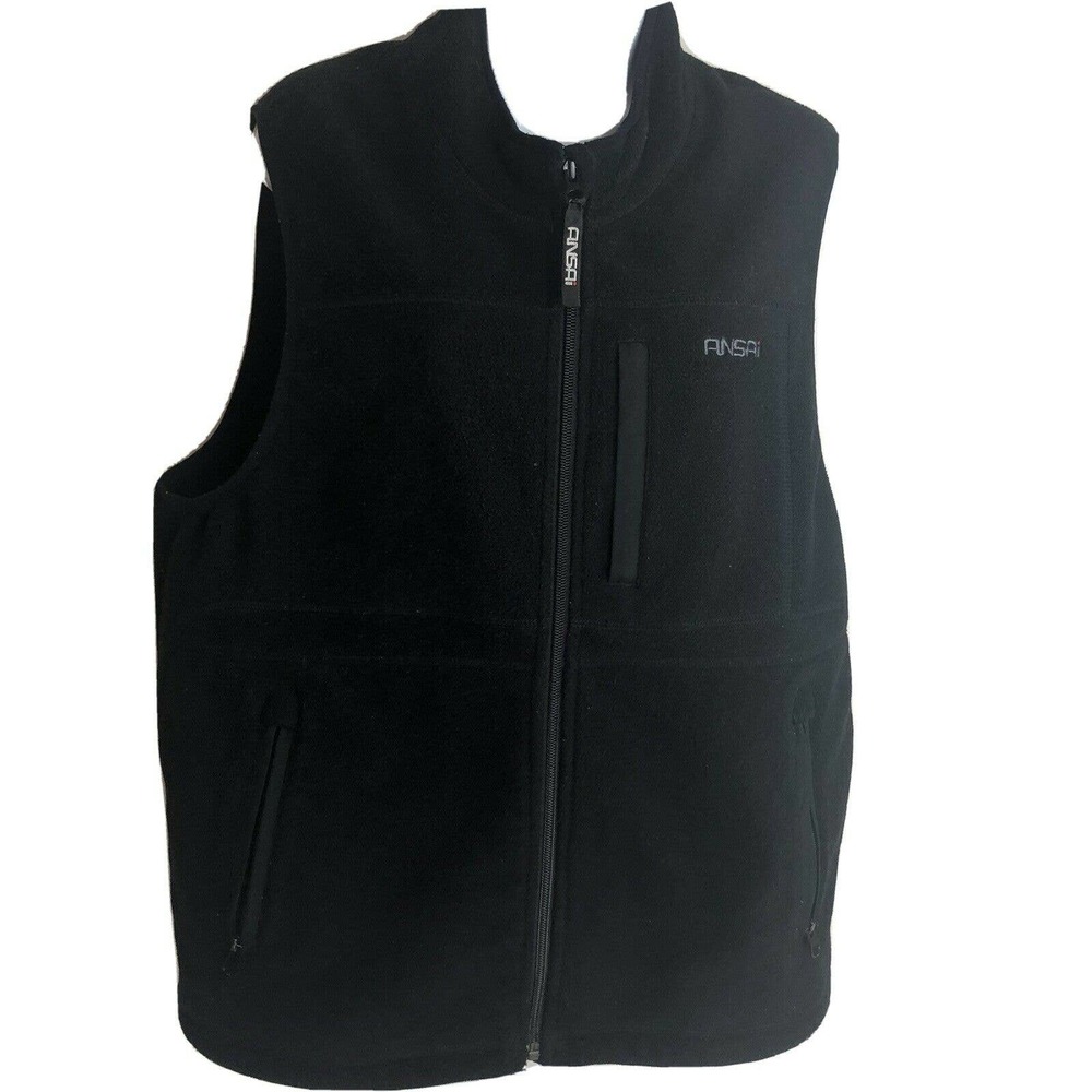Ansai Fleece Vest Full Zip Black Womens